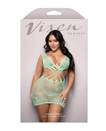 Vixen Yours Truly Strappy Floral Knit Crossover Dress - Mint QN