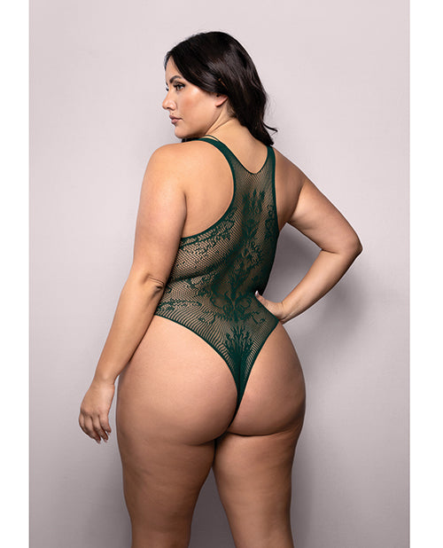Vixen Enemies To Lovers Seamless Lace Teddy - Green QN