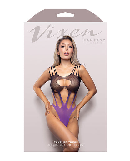 Vixen Take Me There Cut Out Teddy - Black/Purple O/S