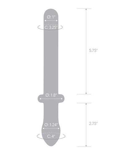 Glas 9.25" Classic Smooth Dual Ended Dildo - Clear