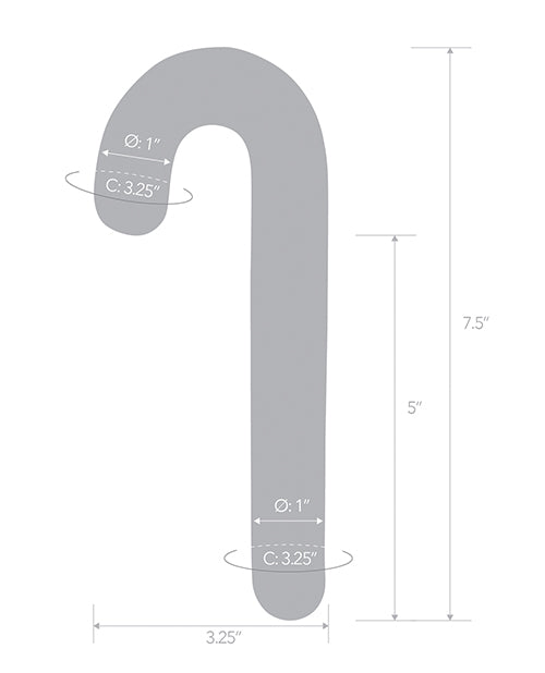 Glas 7.5" Dildo Candy Cane Dream