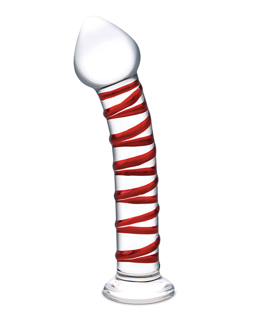 Glas 8" Mr. Swirly Glass Dildo - Red