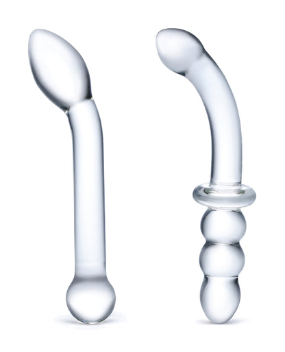 Glas 2 pc G-Spot Pleasure Glass Dildo Set - Clear