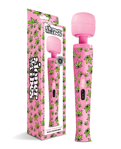 Stoner Vibes Wacky Weed Wand Massager - Pink Kush