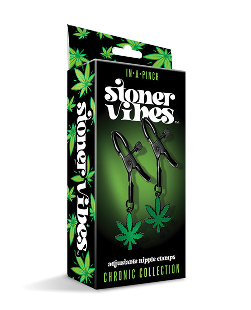 Stoner Vibes Glow in the Dark Adjustable Nipple Clamps