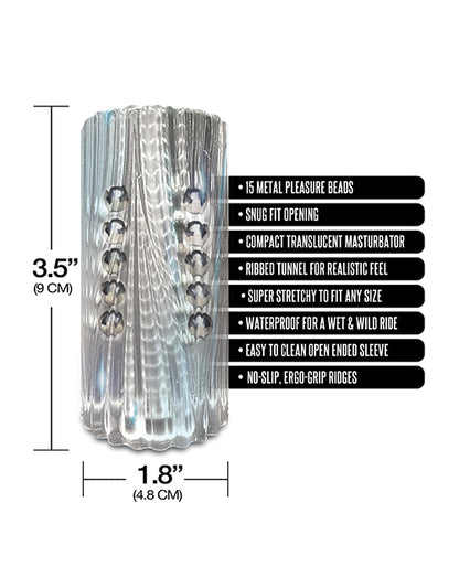 MSTR B8 Balls to the Wall Clear-View Beaded Stroker - Clear