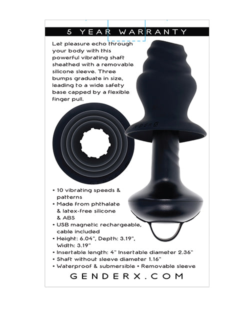 Gender X ECHO Vibrating Shaft w/Removable Silicone Sleeve - Black