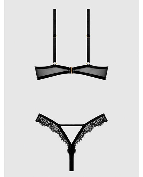 Nadia Lace & Mesh Cutout Teddy - Black XL