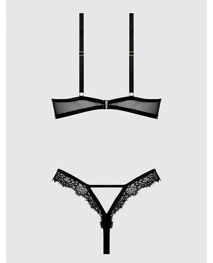 Nadia Lace & Mesh Cutout Teddy - Black XL