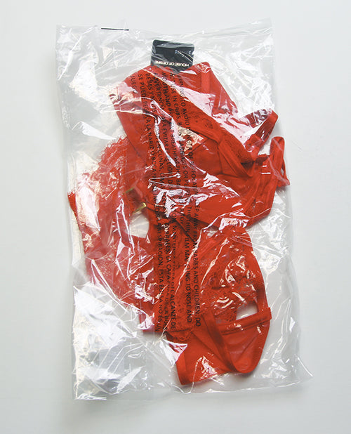 Nadia Lace & Mesh Cutout Teddy - Grenadine Dark Orange LG