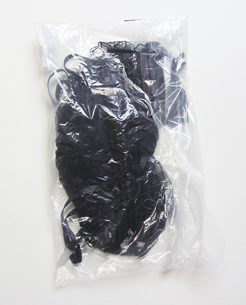 Eden Embroidered Lace & Mesh Teddy w/Garters - Black 3X/4X