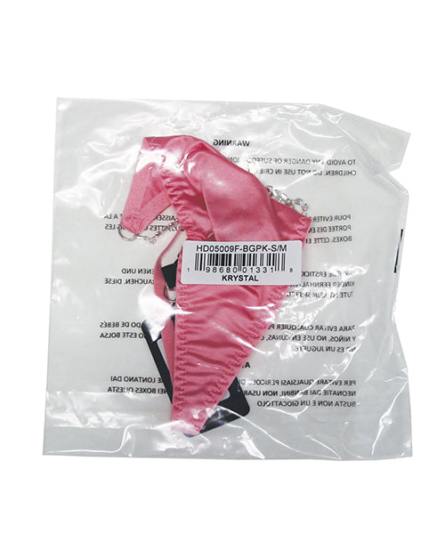 House of Desire Krystal Side Rhinestone G-String - Pink L/XL - Image 5