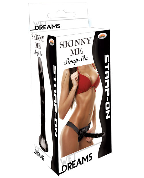 Wet Dreams Skinny Me 7" Strap on w/Harness - Black