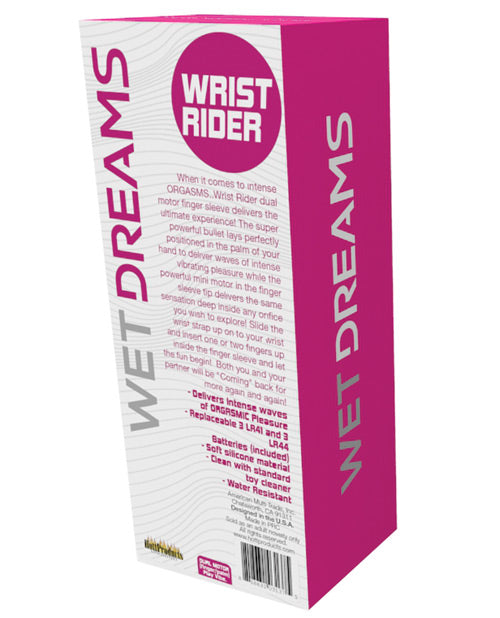 Wet Dreams Wrist Rider Finger Play Sleeve w/ Wrist Strap - Hot Pink