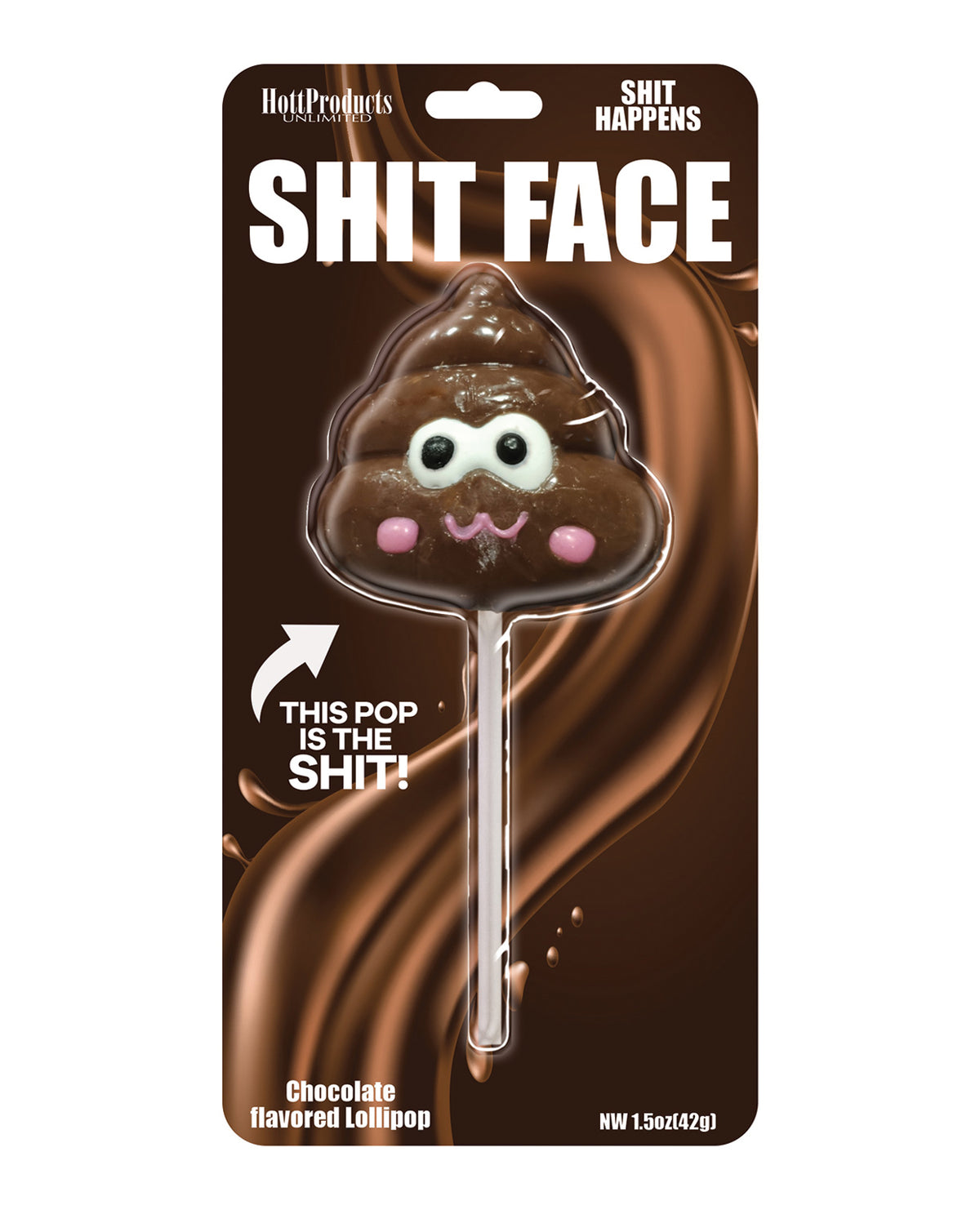 Chocolate Poop Face Lollipop - Novelty Candy Treat – myluxurytoys