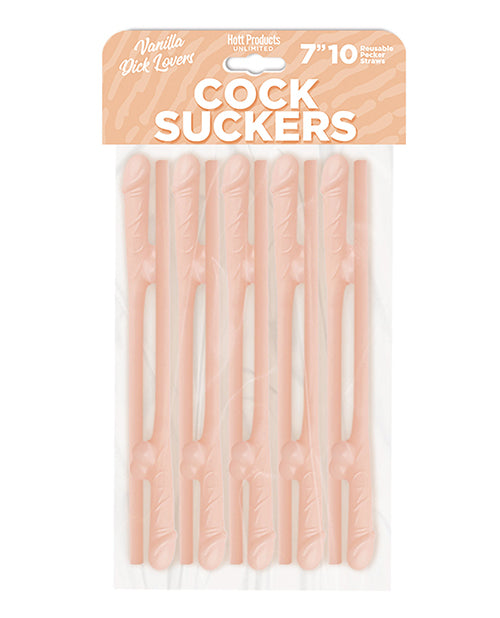 Cock Suckers Pecker Straws - Vanilla Lovers Pack of 10