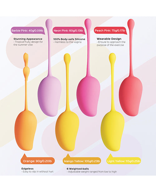 Mango Tropical 6 Weighted Kegel Ball Exercise Set