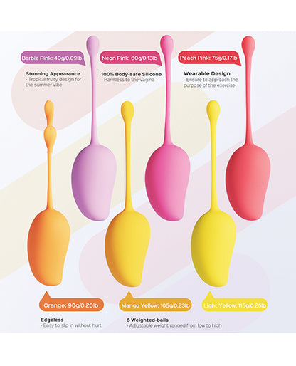 Mango Tropical 6 Weighted Kegel Ball Exercise Set
