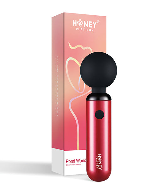 Pomi Wand Clit Tease Vibrating Wand - Deep Rose