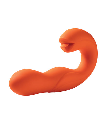 Joi Pro Rotating Head G-Spot Vibrator & Clit Licker w/Remote - Orange