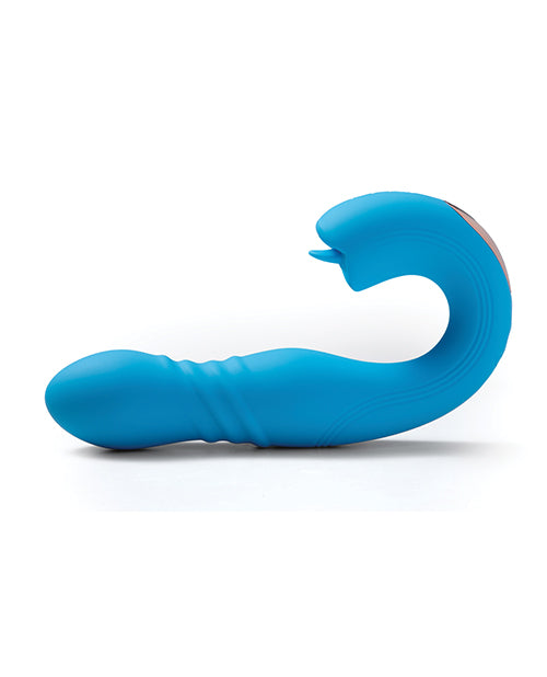 Honey Play Box Joi App Controlled Thrusting G-Spot Vibrator & Clit Licker - Blue - Image 3
