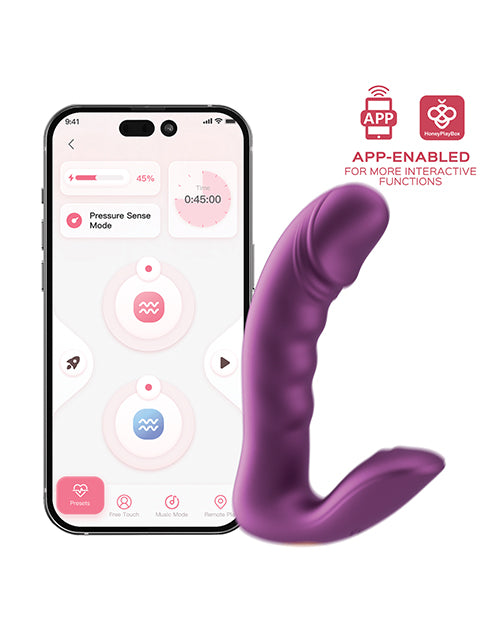 Honey Play Box RORA 2 Pressure Sensing App-Controlled Rotating G-Spot Vibrator & Clitoral Stimulator - Purple - Image 2