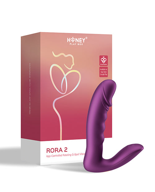 Honey Play Box RORA 2 Pressure Sensing App-Controlled Rotating G-Spot Vibrator & Clitoral Stimulator - Purple - Image 5