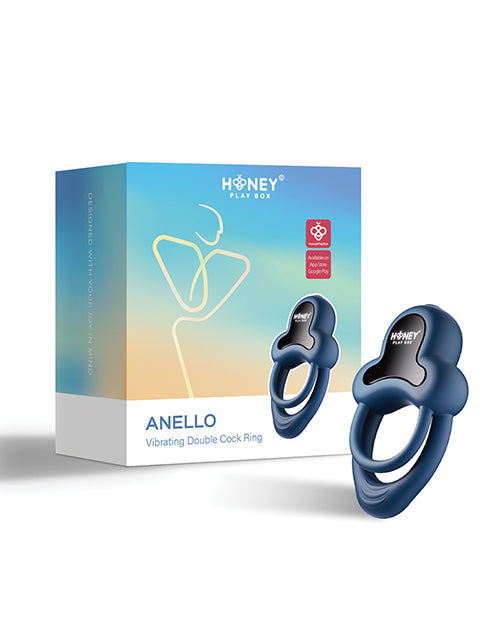 Anello Vibrating Double Cock Ring w/Clitoral Stimulator - Blue