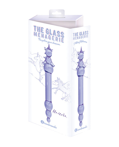 Glass Menagerie Unicorn Glass Dildo - Purple