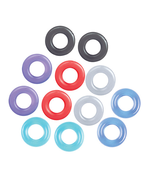 The 9's Baller's Dozen Original 12 pc Cockring Set - Asst. Colors