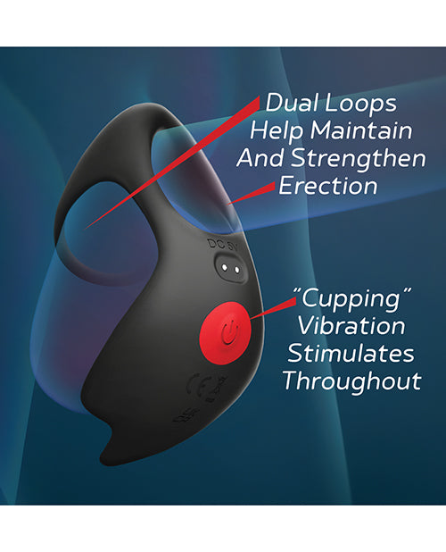 Massive Red Dot Cock Ring V3 - Black