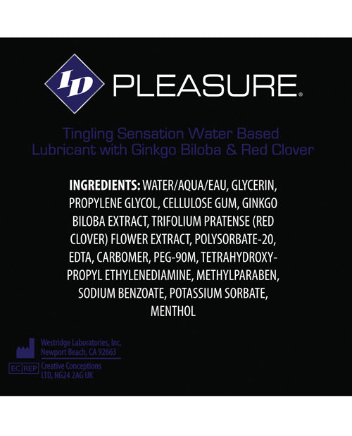 ID Pleasure Waterbased Tingling Lubricant - 2.2 oz Flip Cap Bottle