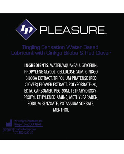 ID Pleasure Waterbased Tingling Lubricant - 12 ml Tube