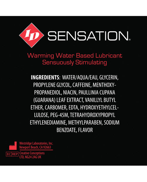 ID Sensation Waterbased Warming Lubricant - 1 oz Pocket Bottle