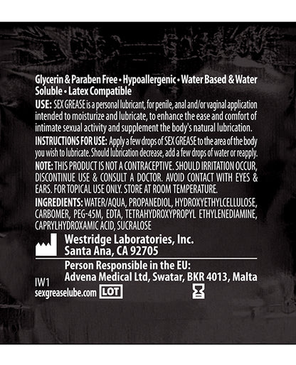 Sex Grease Water Based - 8.5 oz Bottle