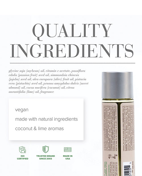 JO Naturals Massage Oil - Coconut & Lime 4 oz Bottle