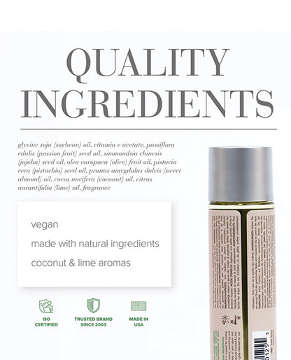JO Naturals Massage Oil - Coconut & Lime 4 oz Bottle