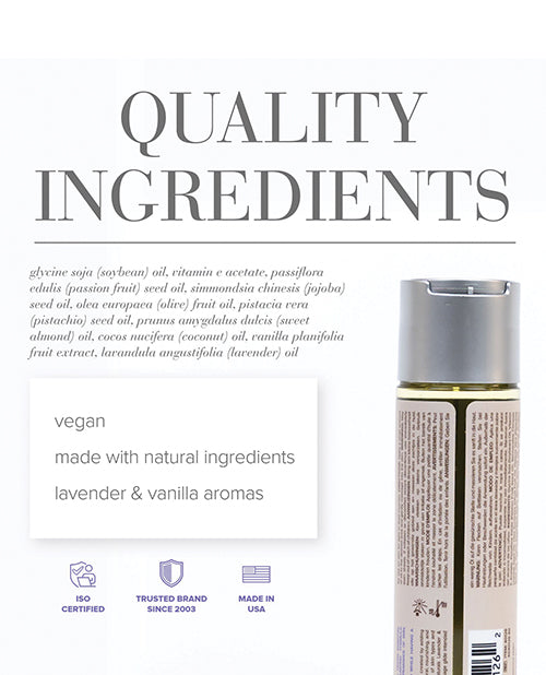 JO Naturals Massage Oil - Lavender & Vanilla 4 oz Bottle