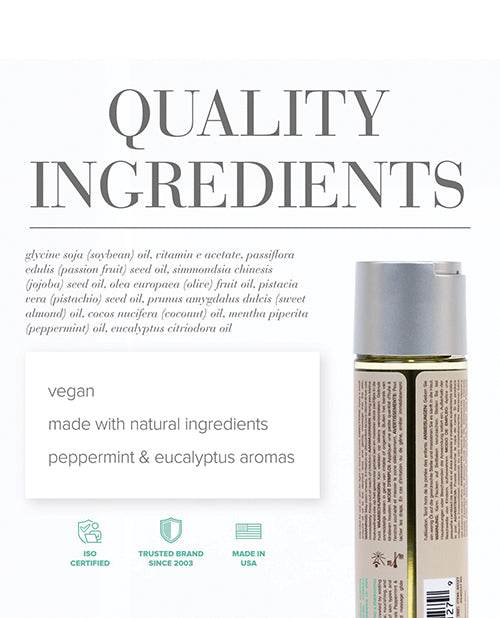 JO Naturals Massage Oil - Peppermint & Eucalyptus 4 oz Bottle