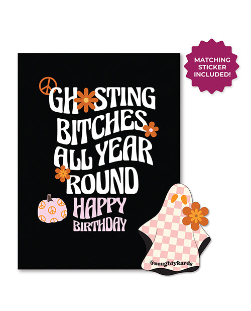 Kush Kards Halloween Ghosting Birthday Greeting Card w/Sticker - Image 4