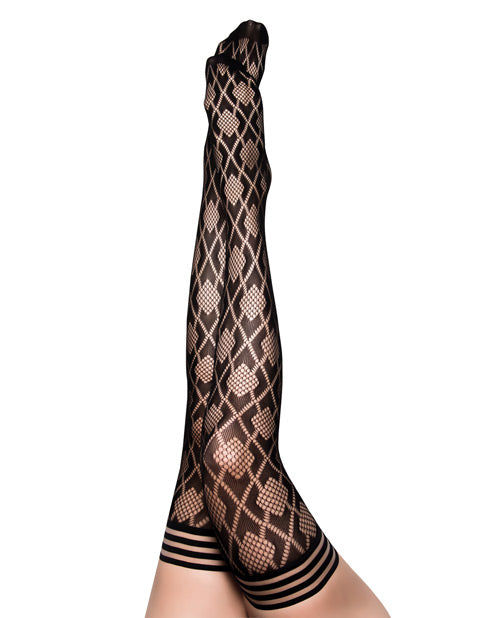 Kix'ies Elle Fishnet Diamond Thigh High