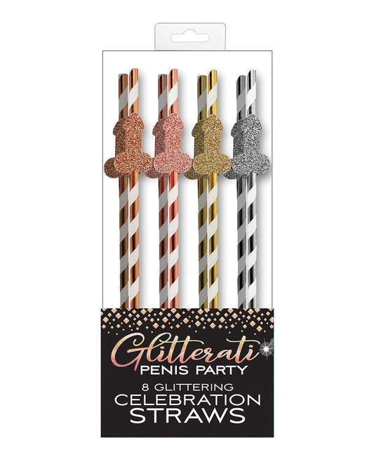 Glitterati Penis Party Straws - Pack of 8