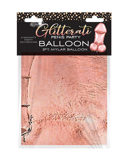Glitterati Penis 3 ft Mylar Balloon - Rose Gold