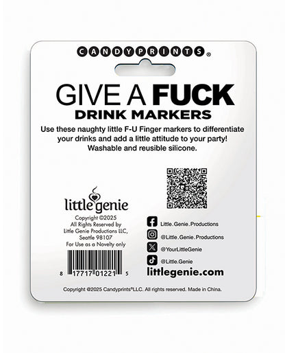 Give A Fuck Drink Markers 6 pc Set - Multi-Color