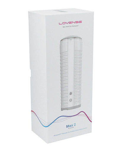 Lovense Max 2 Rechargeable Male Masturbator w/White Case - Clear Sleeve