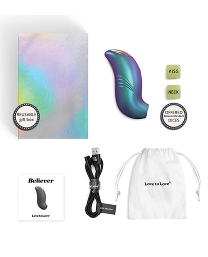 Love to Love Believer Mini Tongue Flicker - Iridescent Turquoise