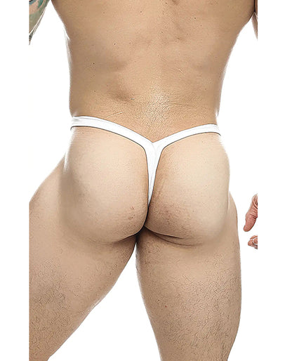 Male Basics Y Buns Thong White Sheer LG