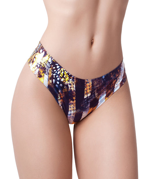 Mememe Go Wild Snake Printed Thong XL