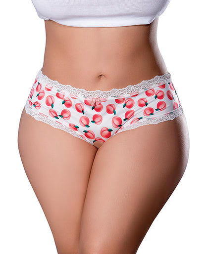 Exposed Sweet Treats Crotchless Boy Short w/Wicked Sensual Care Peach Lube - White QN