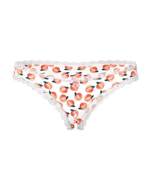 Exposed Sweet Treats Crotchless Boy Short w/Wicked Sensual Care Peach Lube - White QN - Image 3